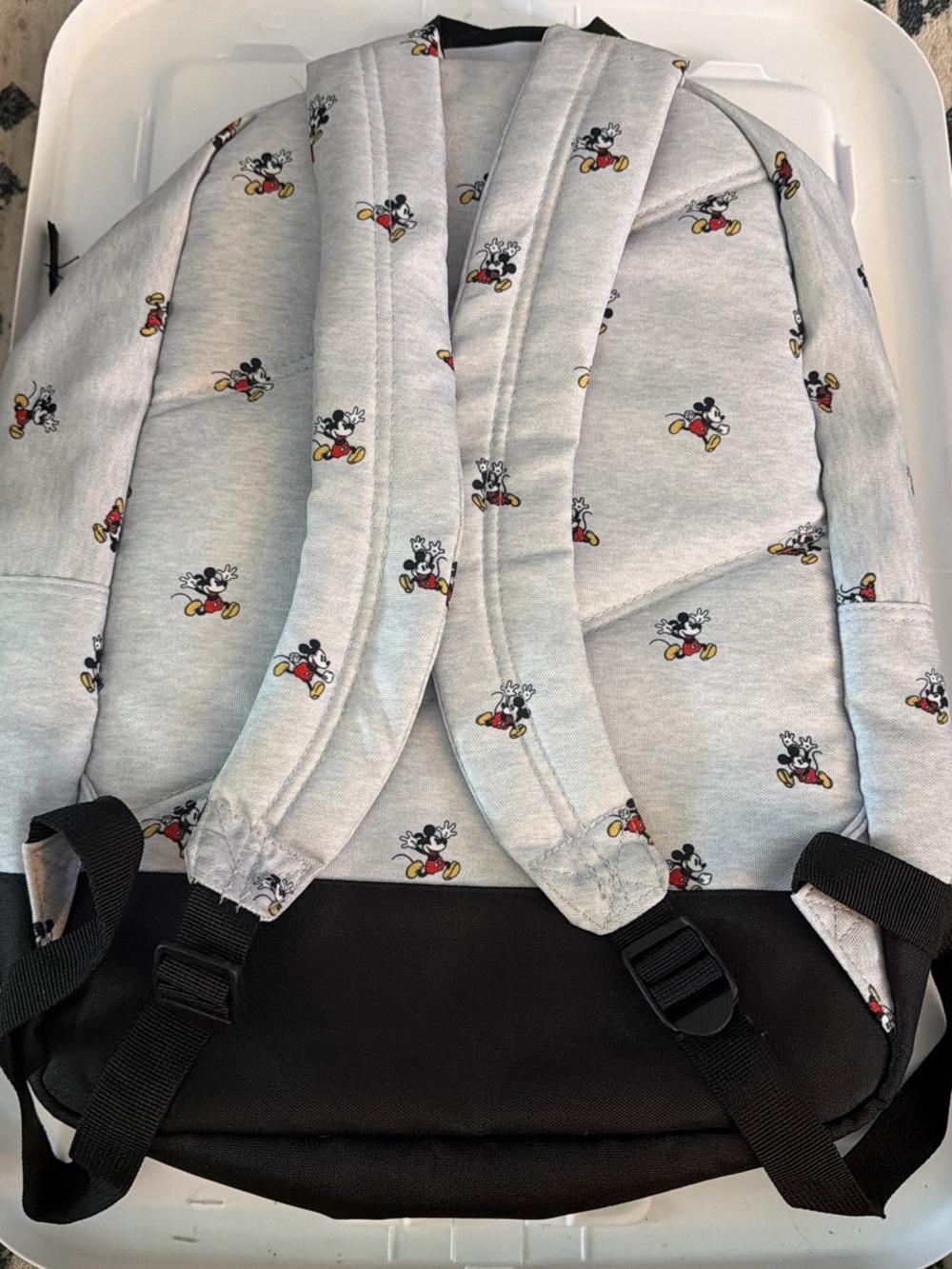 Gray Mickey Mouse Pattern Backpack - Picture 3 of 3